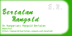 bertalan mangold business card